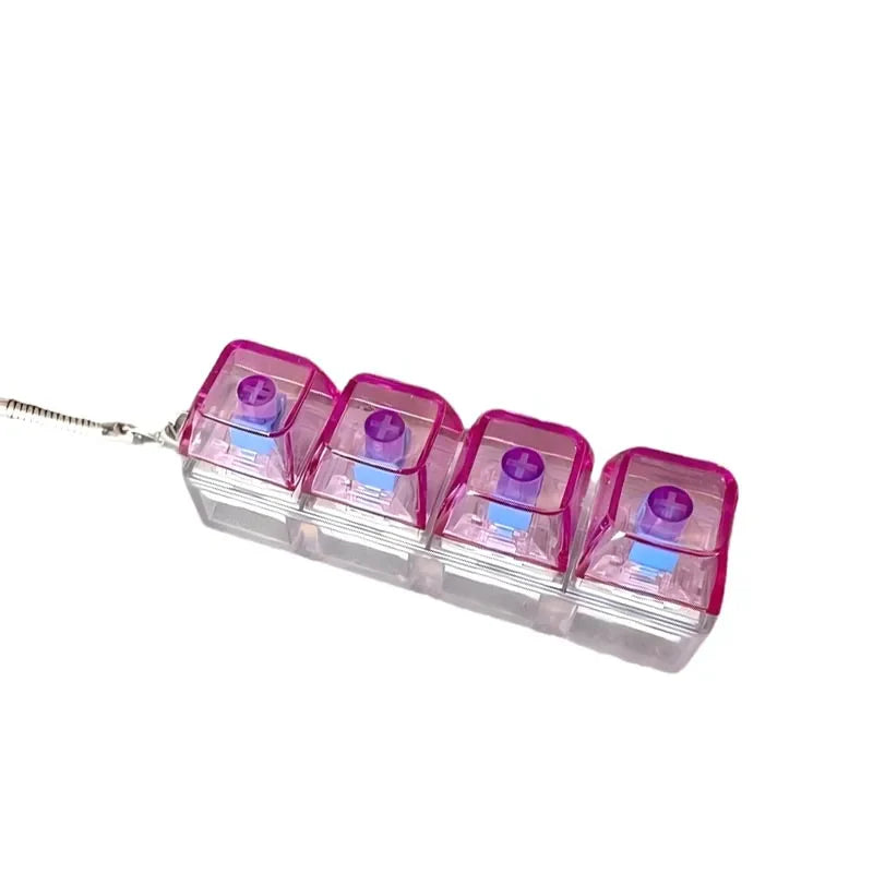 LED Keyboard Keychain Fidget Toy | Crystal Clicker Sensory Stress Relief Gadget