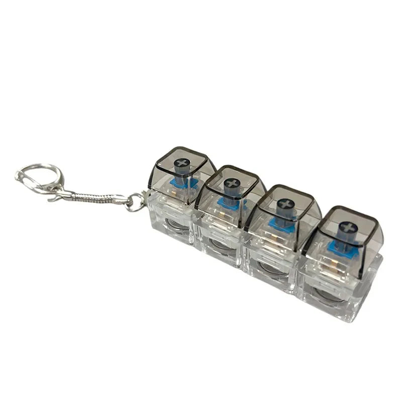 LED Keyboard Keychain Fidget Toy | Crystal Clicker Sensory Stress Relief Gadget