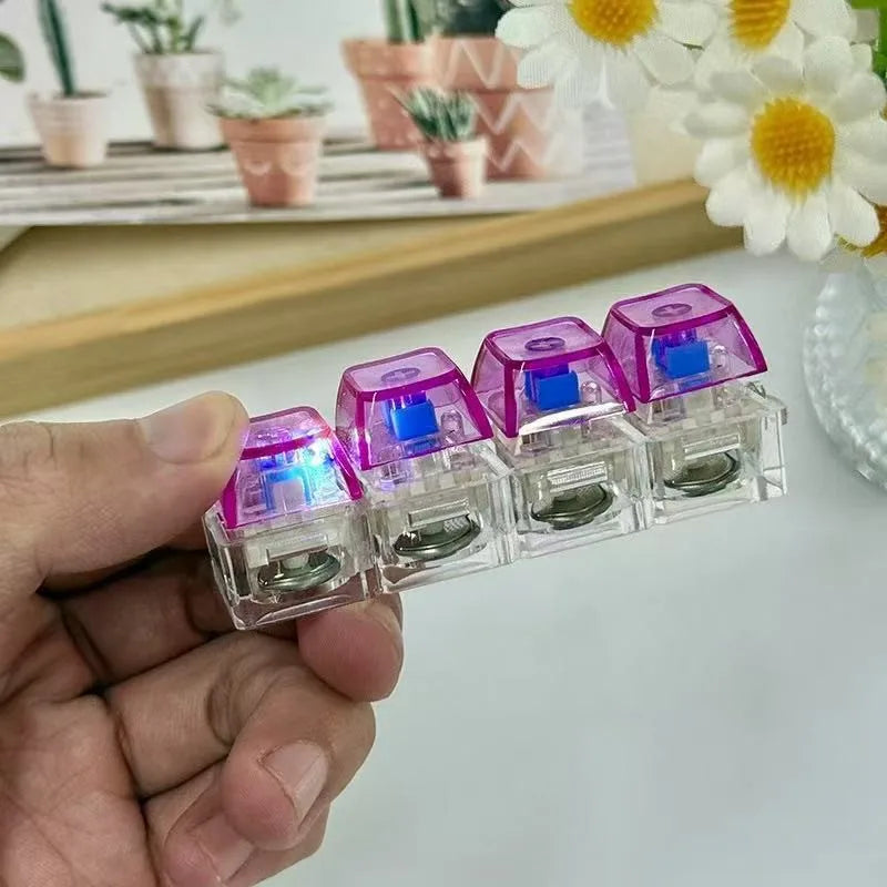 LED Keyboard Keychain Fidget Toy | Crystal Clicker Sensory Stress Relief Gadget