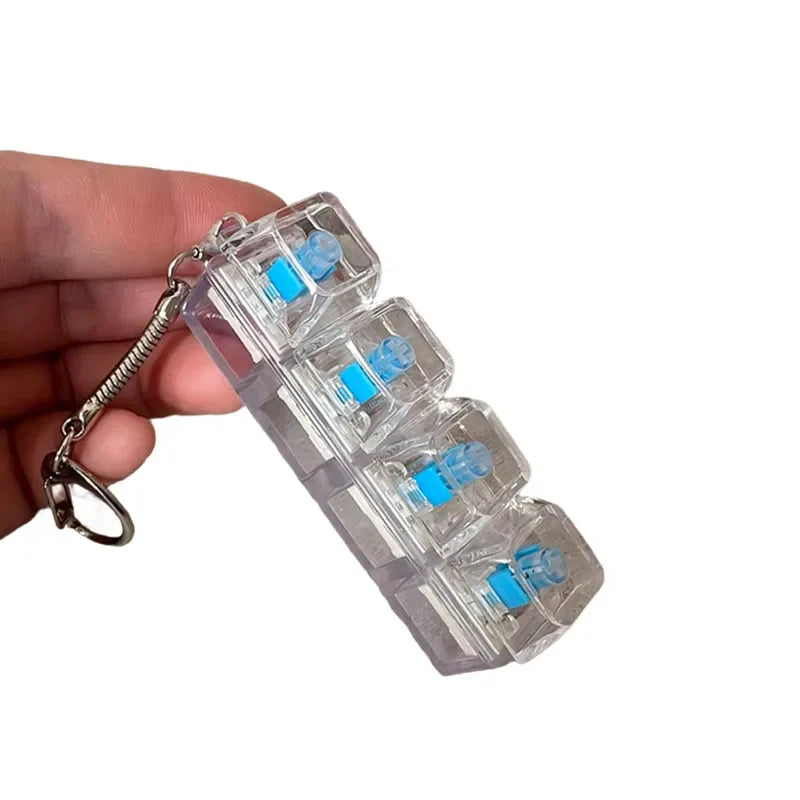 LED Keyboard Keychain Fidget Toy | Crystal Clicker Sensory Stress Relief Gadget