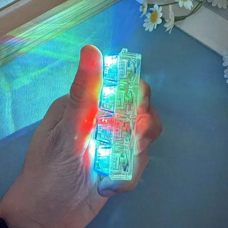 LED Keyboard Keychain Fidget Toy | Crystal Clicker Sensory Stress Relief Gadget