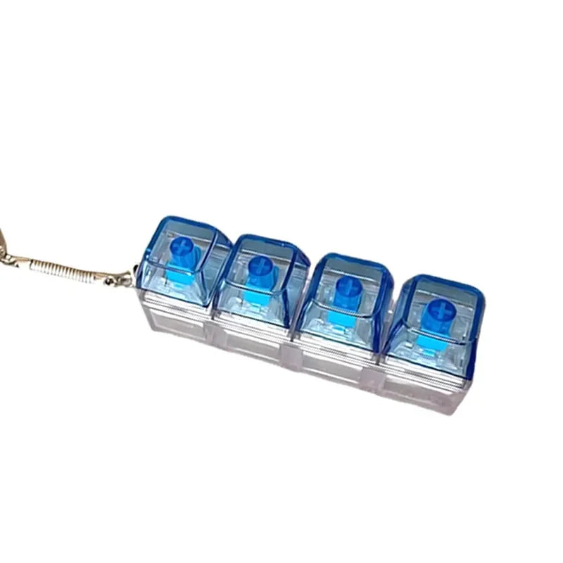 LED Keyboard Keychain Fidget Toy | Crystal Clicker Sensory Stress Relief Gadget