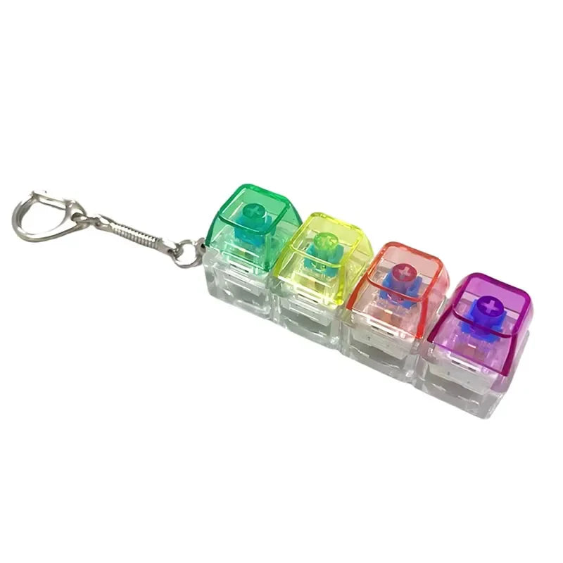 LED Keyboard Keychain Fidget Toy | Crystal Clicker Sensory Stress Relief Gadget